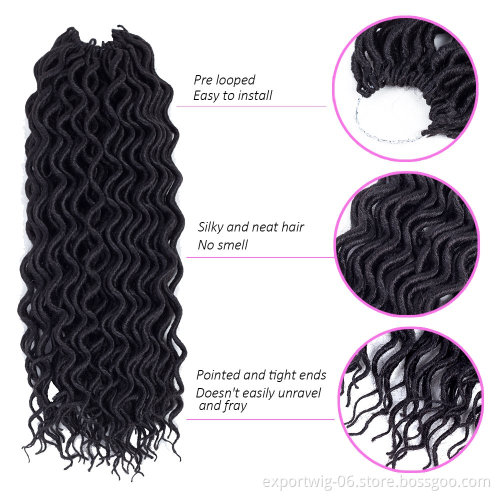 Wholesale faux locs crochet hair extensions synthetic locs dreads crochet ombre braiding hair dreadlock curly soft faux locs